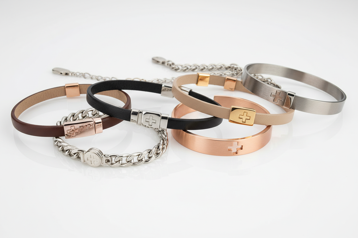 Health Care CPG Mg On ブレスレット ホワイト×ゴールド Nadon's Jewellery