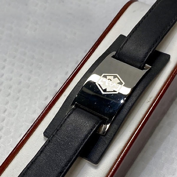 Leather Men's Medical Alert Bracelet
