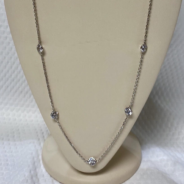 Silver Cubic Necklace 20"