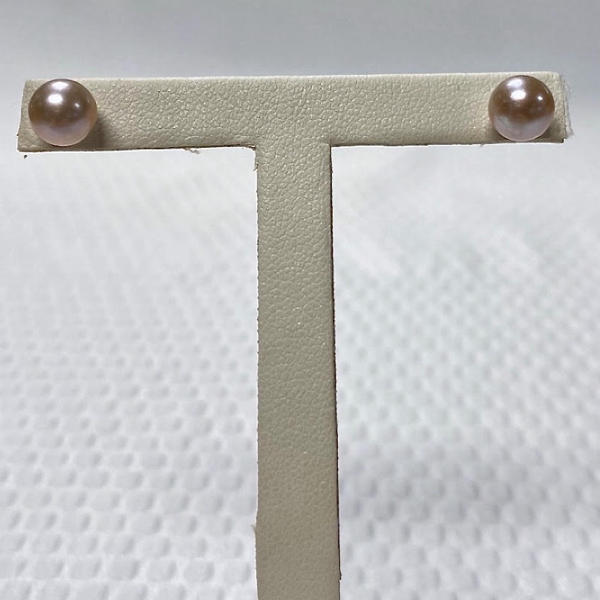 Pink Pearl Studs 7mm
