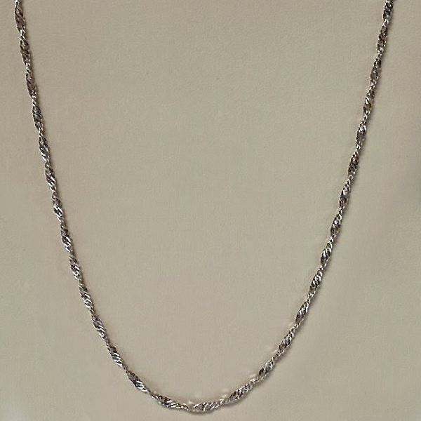 White Gold 10kt. Heavy Singapore 18"
