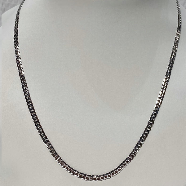 White Gold 10kt. 20" Flat Curb