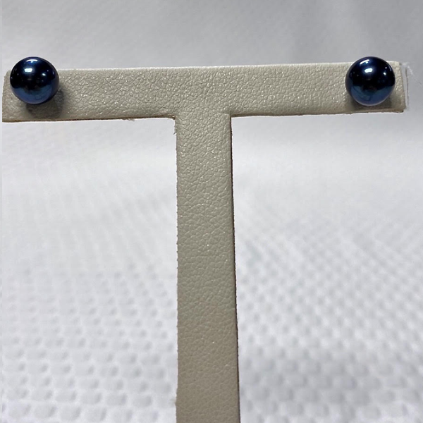 Black Pearl Studs 7mm