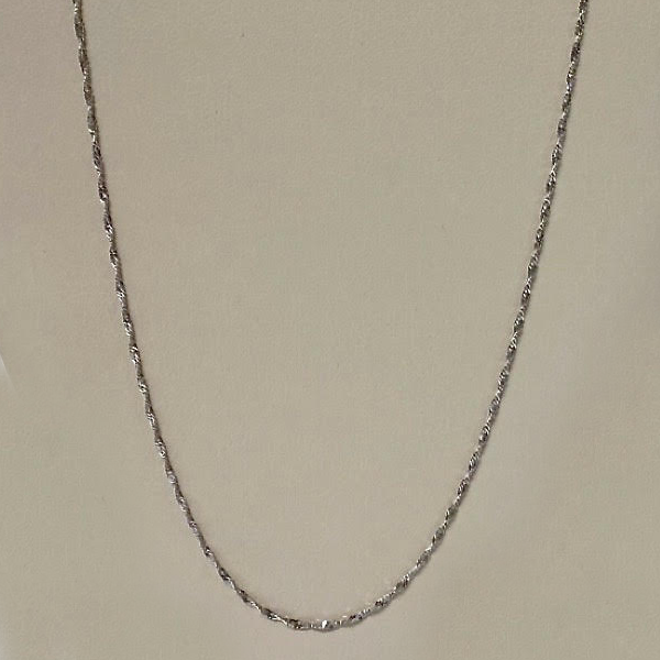 White Gold 10kt. Light Singapore 18"