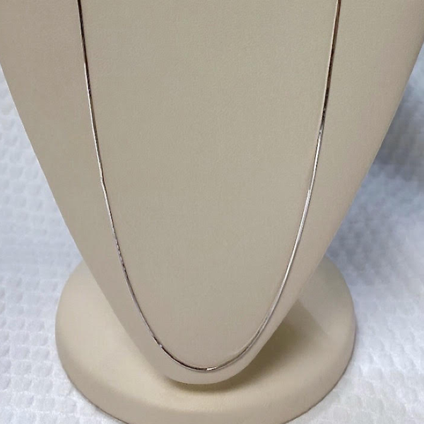 White Gold 10kt. Solid Square Snake 20"