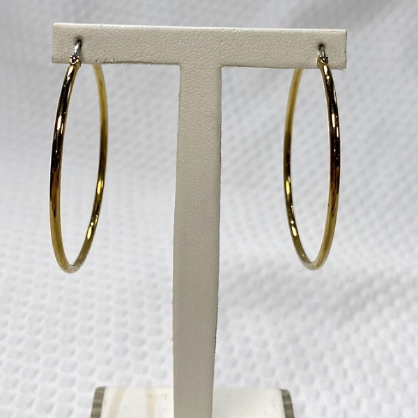 Stainless & Yellow Rhodium Hoops