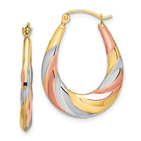 10kt tri-colour hoops
