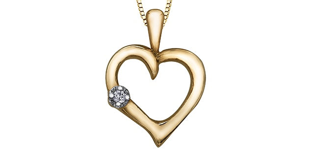 10kt Yellow Gold Diamond Heart Pendant