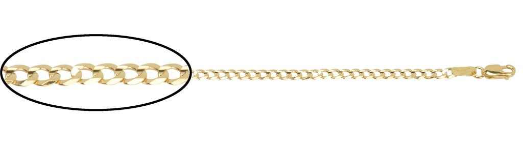 10kt Yellow Gold Curb Anklet