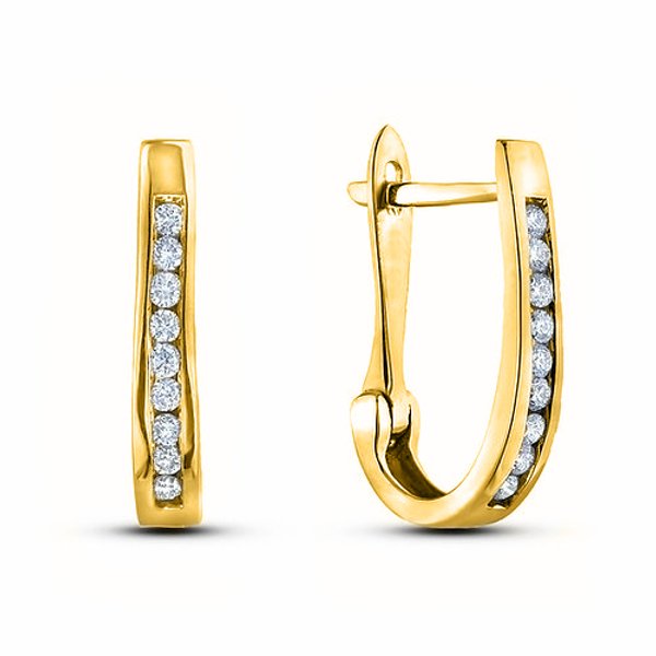 10kt Yellow Gold .25tw Canadian Diamond Hoop Earrings