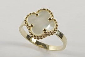 10kt yellow gold mother of pearl ring