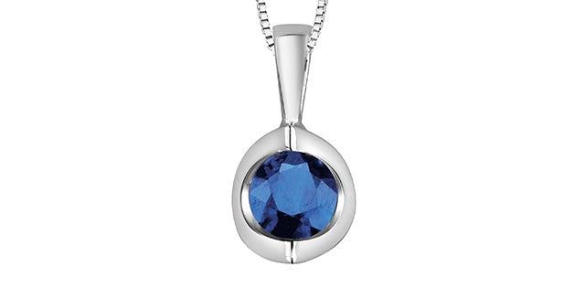 10kt White Gold Sapphire Pendant