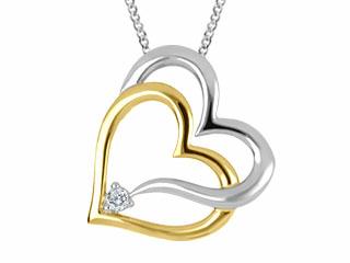 10kt yellow & white canadian diamond pendant