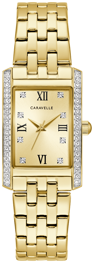 Ladies gold & crystal Caravelle watch