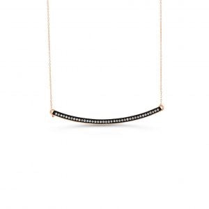 10kt Rose & Black Diamond Bar Pendant