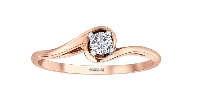 10kt Rose Gold Canadian Diamond Ring.16 cttw