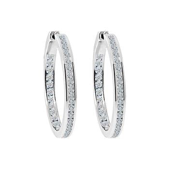 Sterling Silver Cubic 30mm Earrings