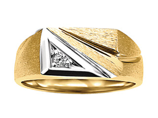 10kt Yellow & White Gold .03ct Canadian Diamond Men's Ring