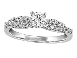 14kt white gold .25ct canadian diamond engagement ring .50cttw