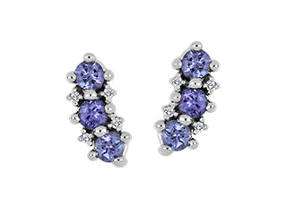 10kt white gold diamond & tanzanite earrings