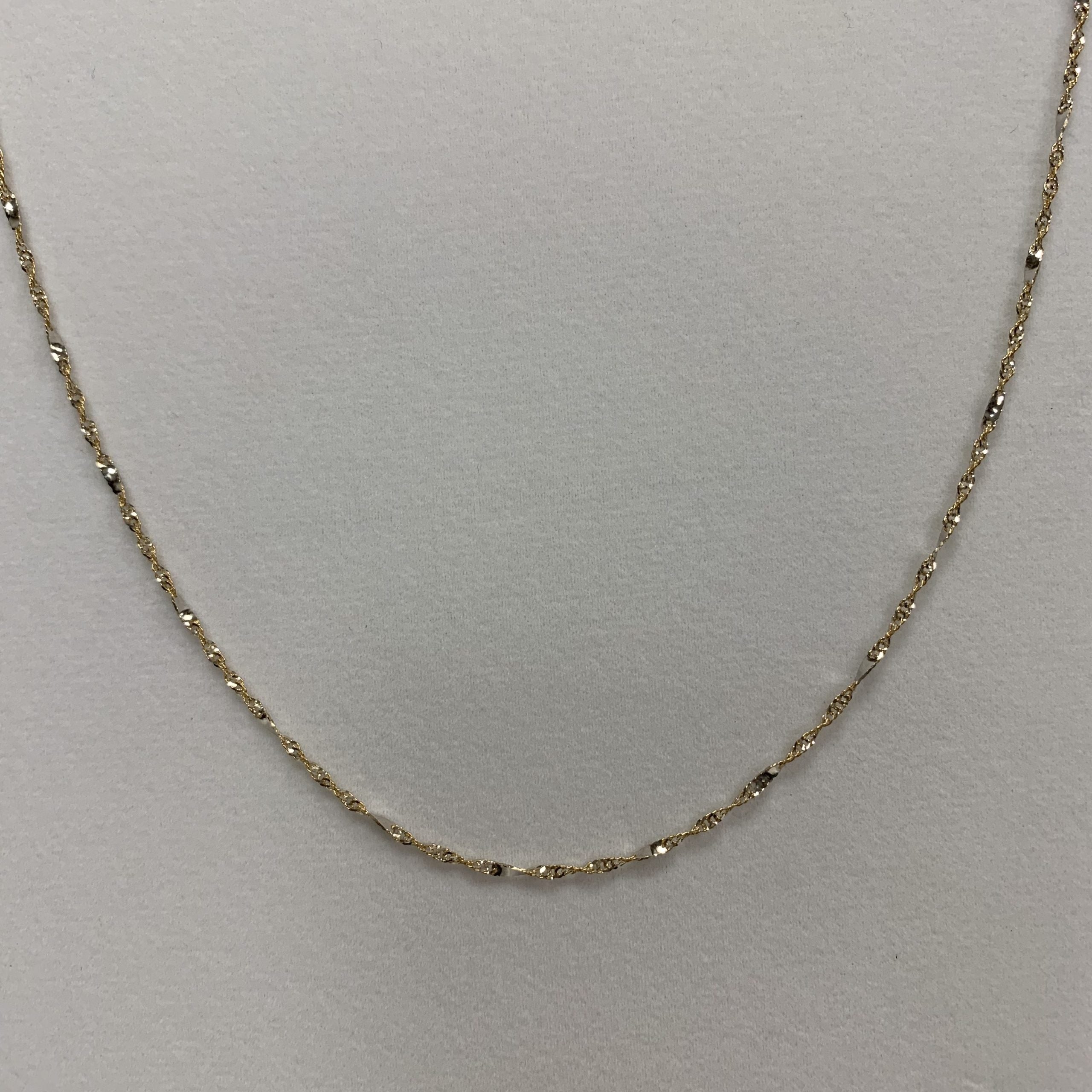 10kt Yellow Gold & White Mirror Gold Chain 20"