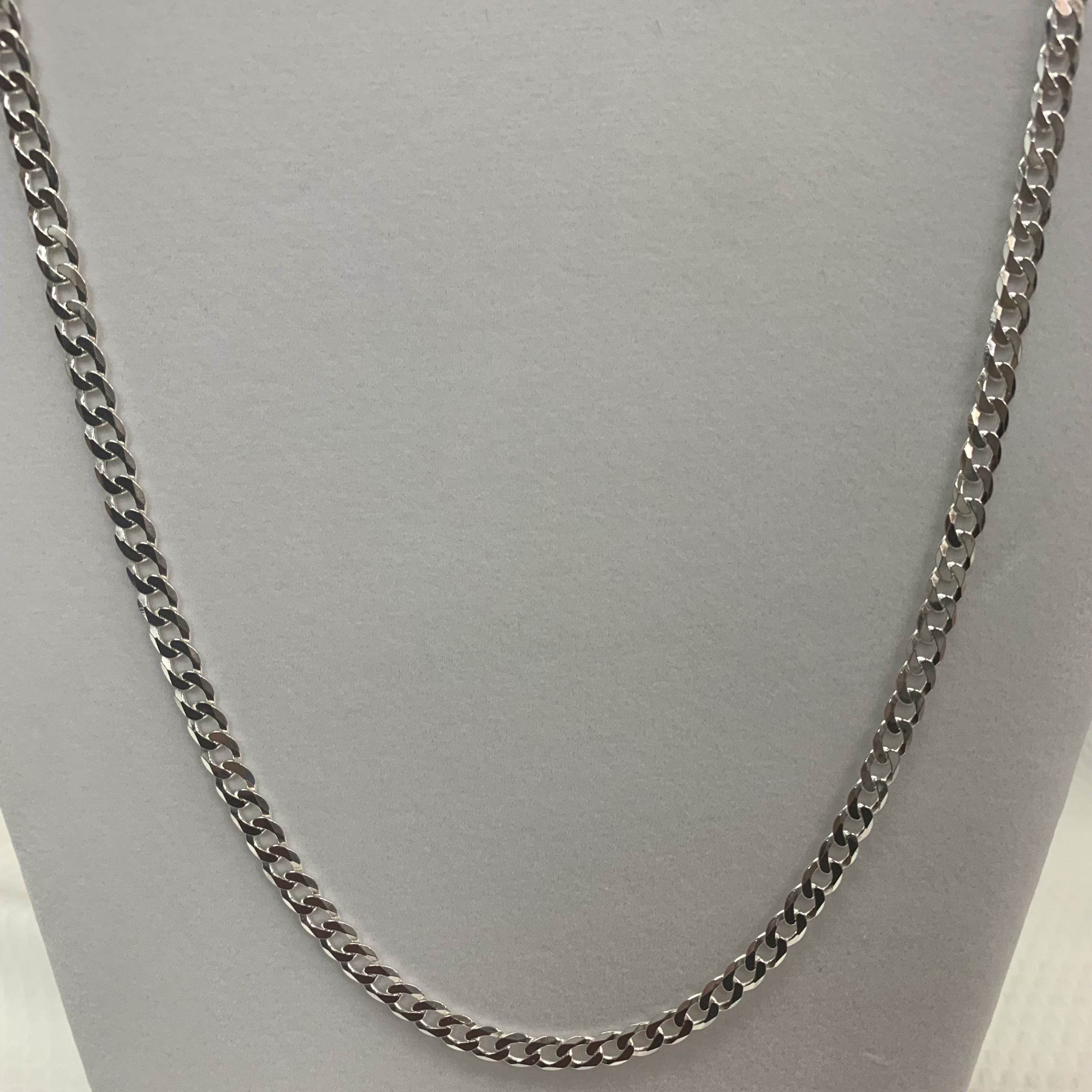 Sterling Silver Round Curb Chain 22"