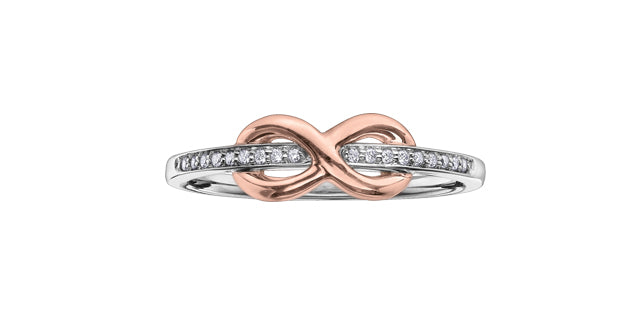 10kt white & rose gold diamond infinity ring