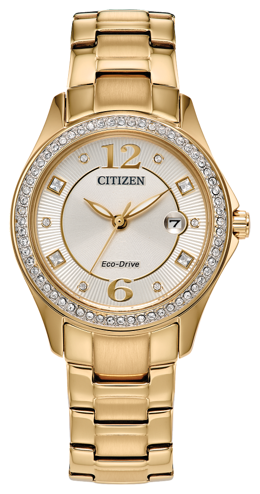 ladies citizen eco-drive with crystals