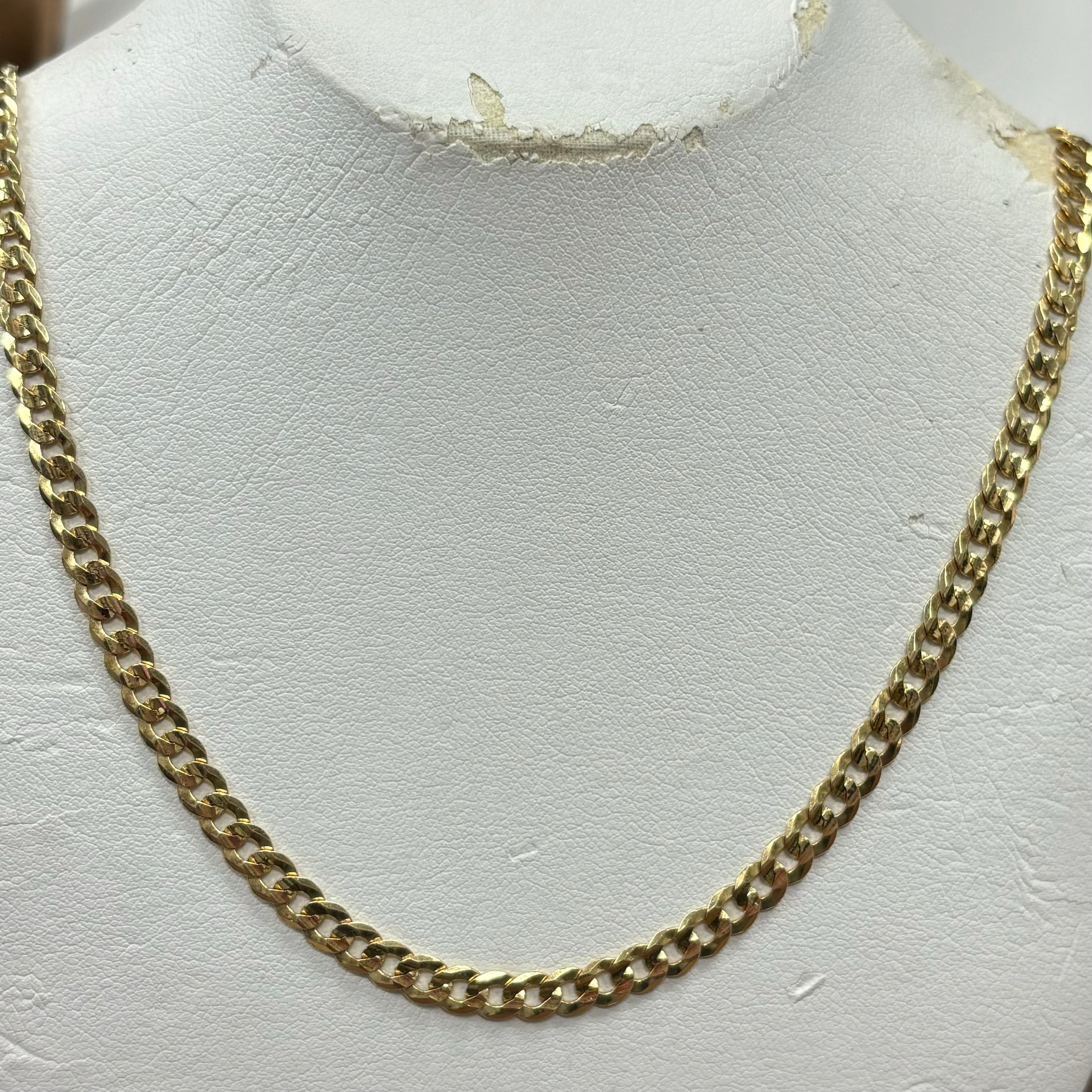 10kt yellow gold 22" beveled curb chain