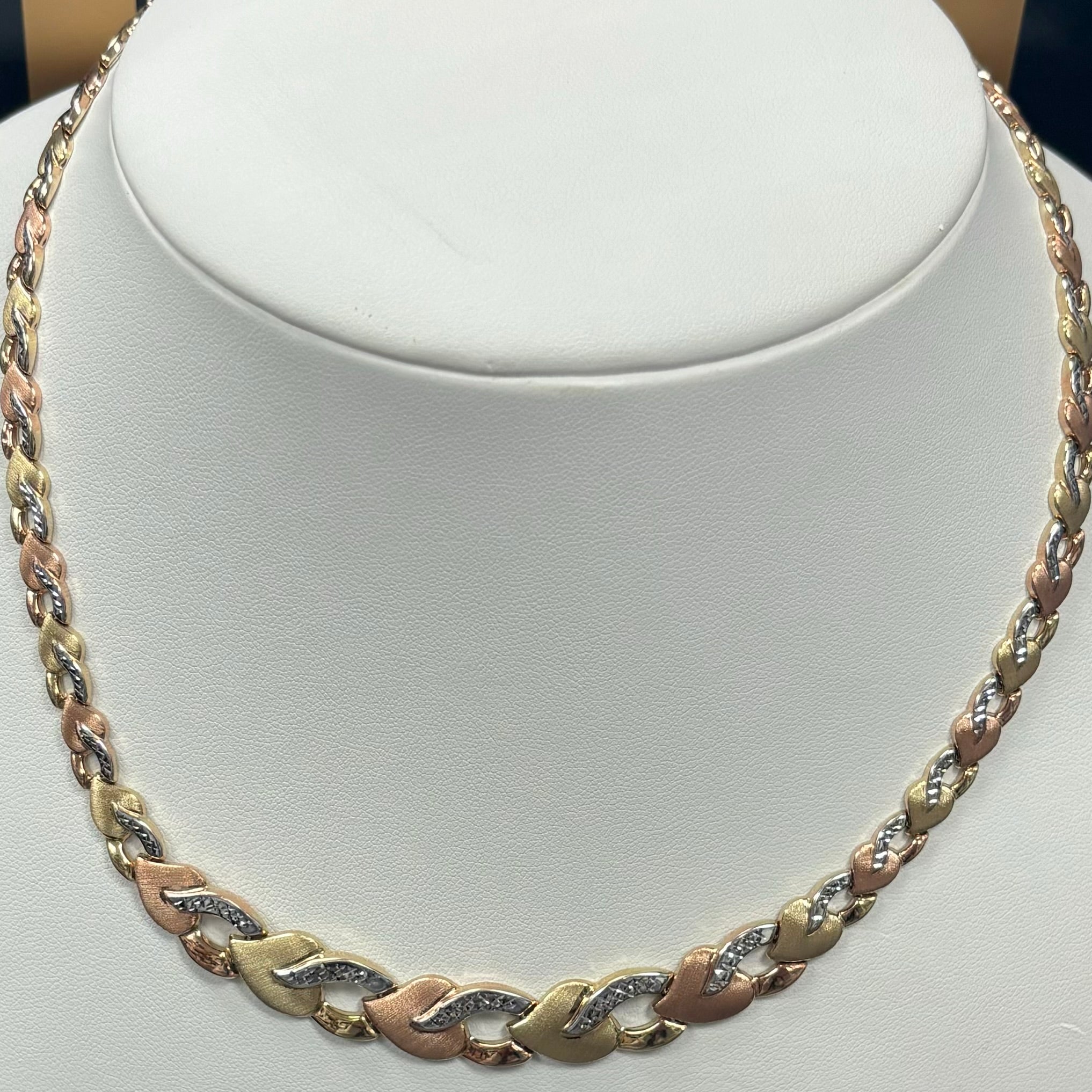10kt 16" tri-color women's chain