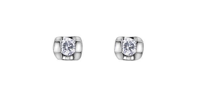 10kt White Gold .06 Cttw Diamond Studs