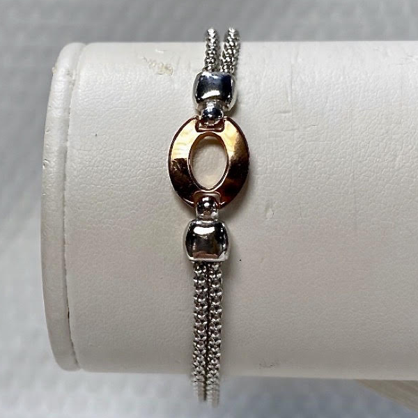 Silver & Rose Rhodium Bracelet