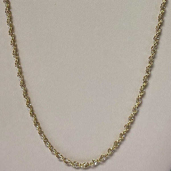 Yellow & White Gold 10kt. Heavy Singapore 16"