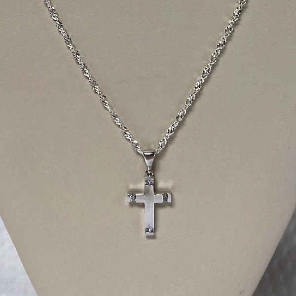 Silver Chain 18" & Cross