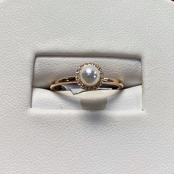 Rose Gold 10kt. Pearl & Diamond Halo