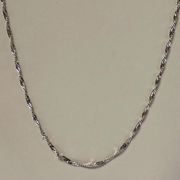 White Gold 10kt. Medium Singapore 16"