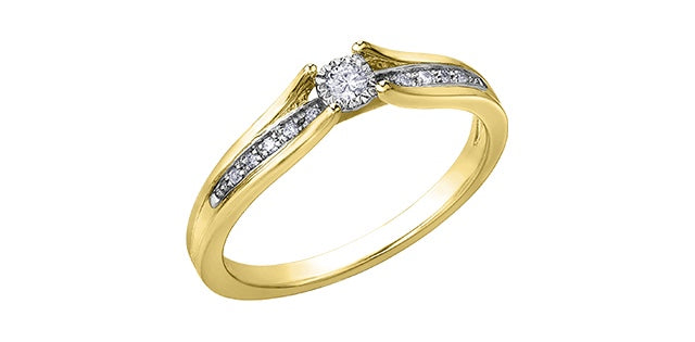 10kt Yellow Gold .10TW Diamond Engagement Ring