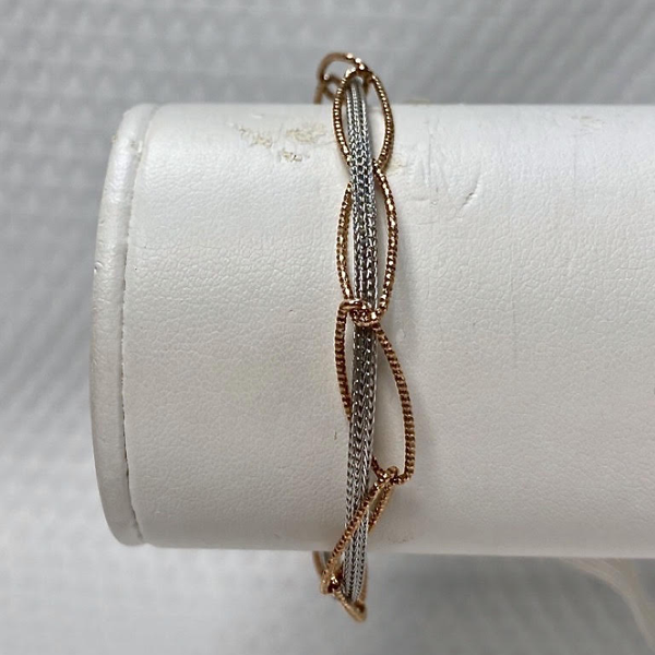 Silver & Rose Rhodium Bracelet