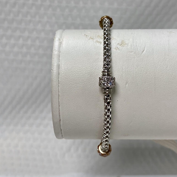 Silver, Rose & Yellow Rhodium Bracelet