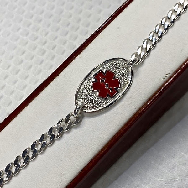 Silver Men's Medical Alert Bracelet