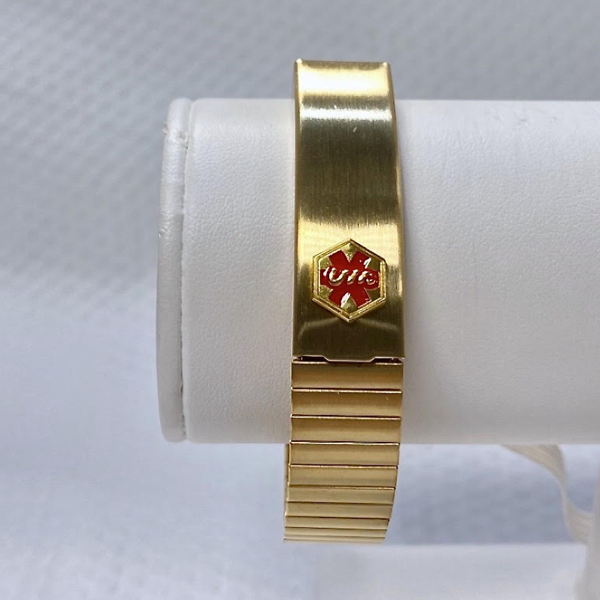 Stainless Men's Medical Alert Expansion Bracelet
