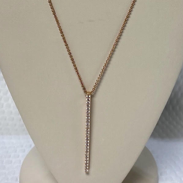 Rose Rhodium Cubic Necklace 20"