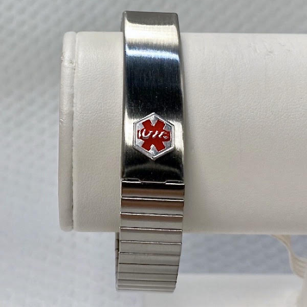 Stainless Men's Medical Alert Expansion Bracelet