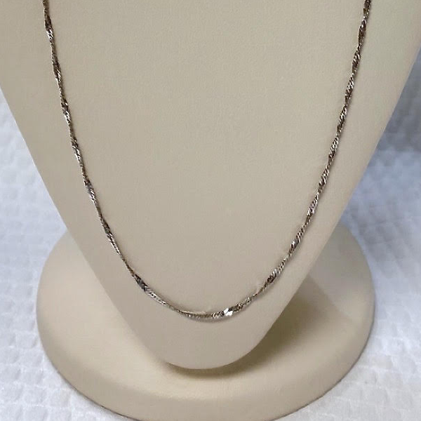 White Gold 10kt. Light Singapore 20"
