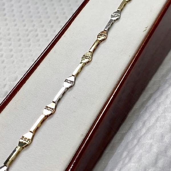Rose, White & Yellow Gold 10kt. Cubic Bracelet