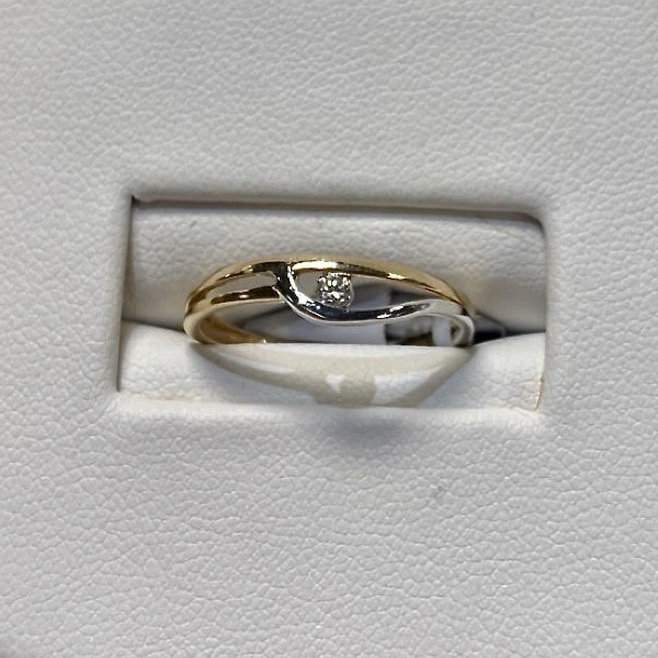 White & Yellow Gold 14kt. Diamond 0.05ct