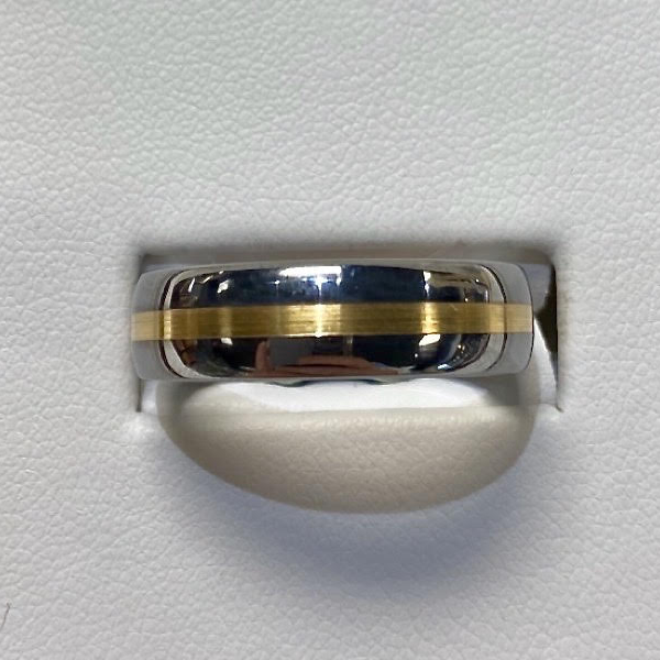 Tungsten & Yellow Gold 14kt. Ring 6mm
