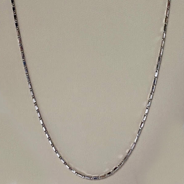 White Gold 10kt. Heavy  Round Solid Link 18"