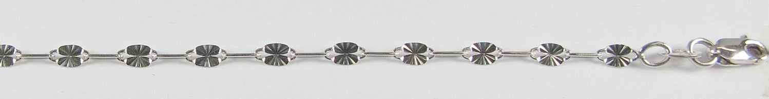 10kt white gold 18" mirror diamond cut chain