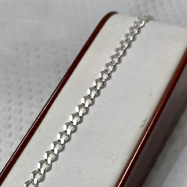 Sterling Silver Round Curb Bracelet